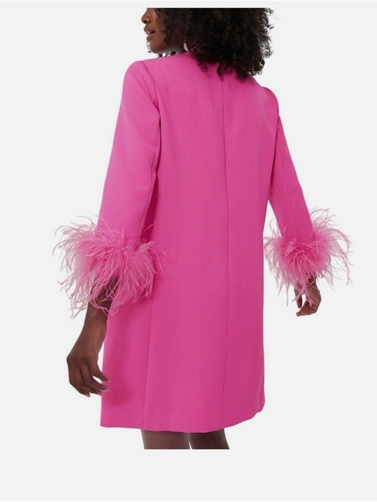 Tuckernuck Mod Mary Hot Pink Feather-Cuff Shift Dress - Women - Picture 3 of 8